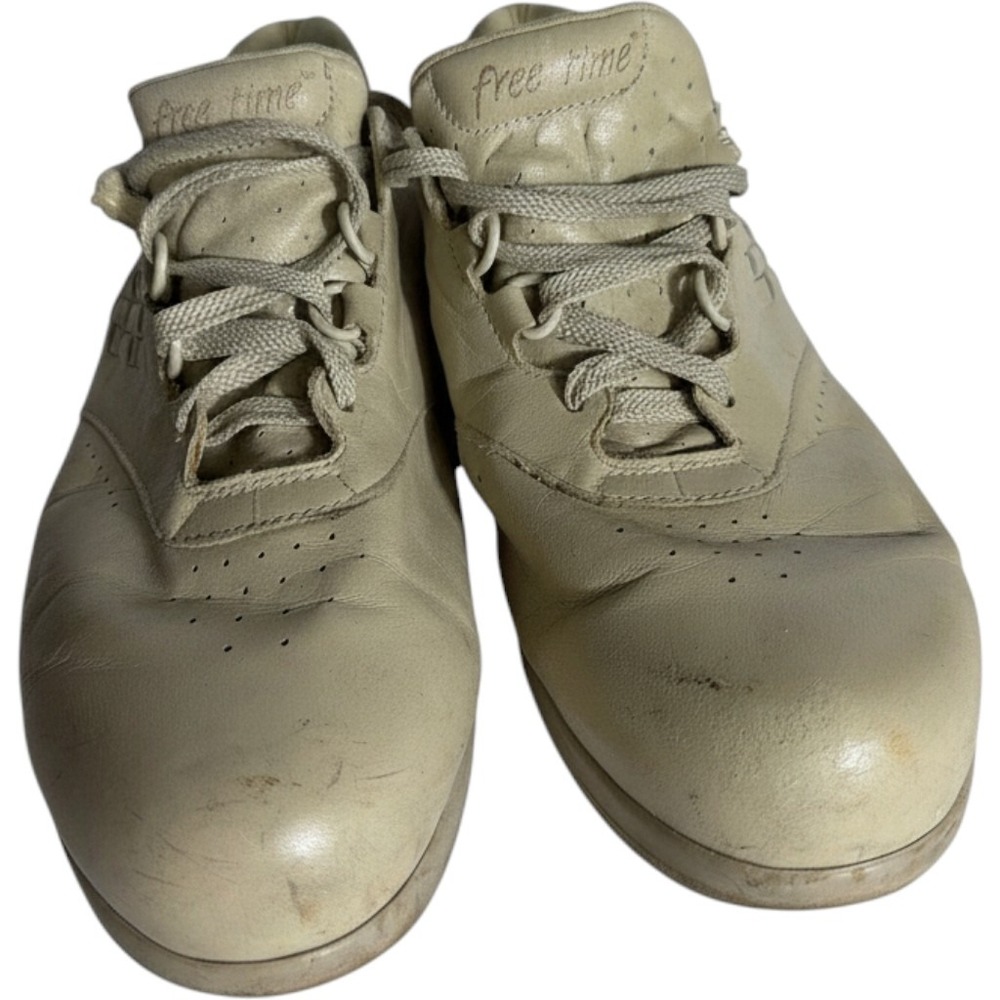 SAS Free Time Bone Beige Leather Walking Shoes Womens‎ 10 M Made in USA Comfort